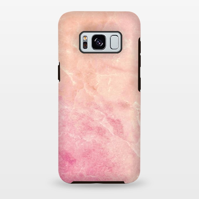 Galaxy S8 plus StrongFit Peach pink marble by Oana 