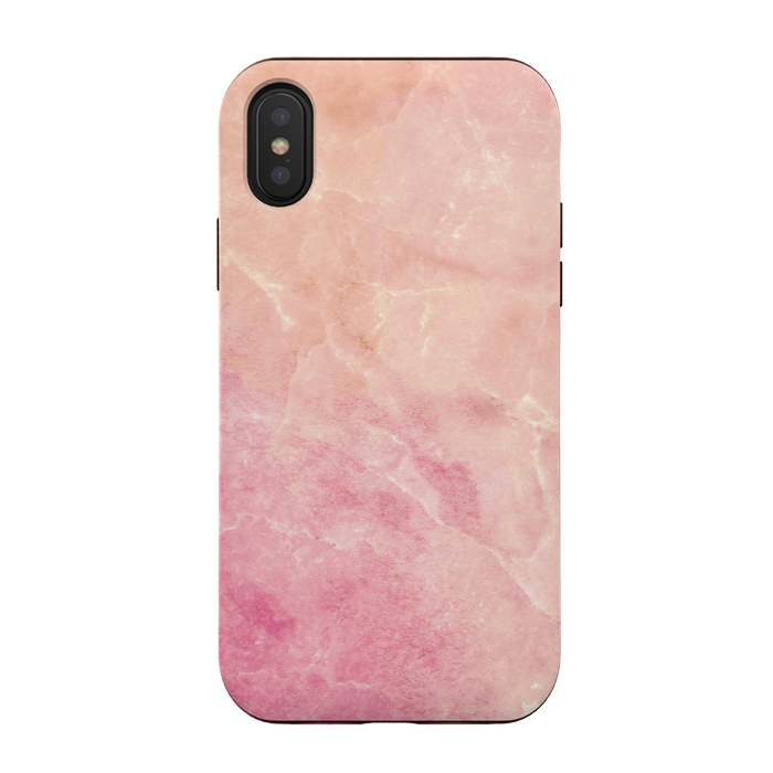 iPhone Xs / X StrongFit Peach pink marble by Oana 