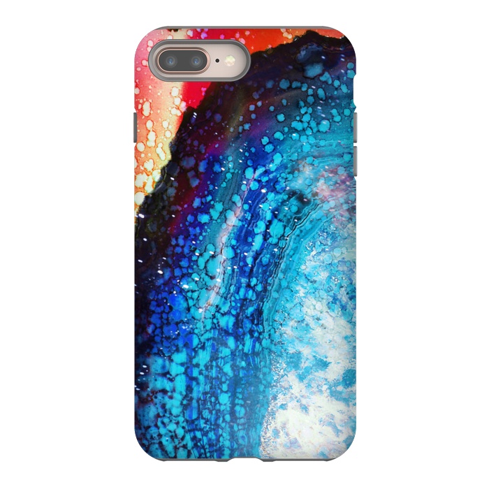 iPhone 7 plus StrongFit Paint splattered marble blue red by Oana 