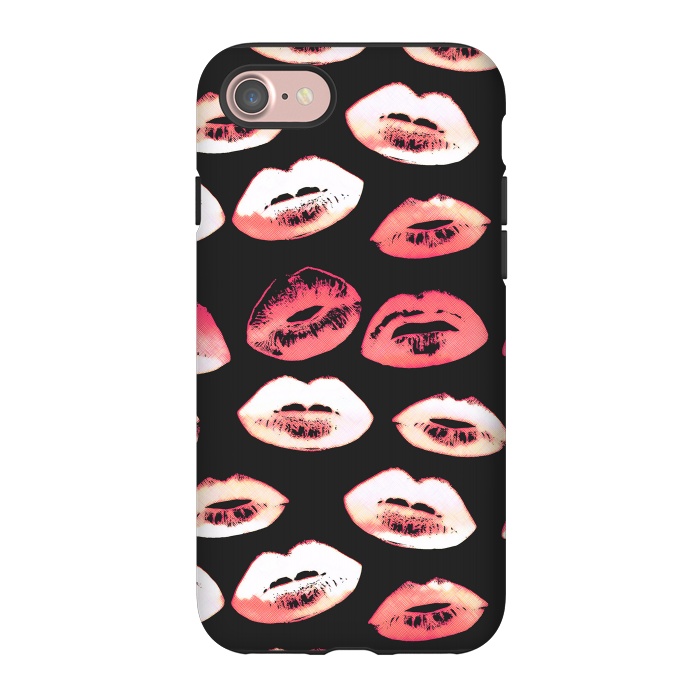 iPhone 7 StrongFit Red pink lipstick kisses by Oana 
