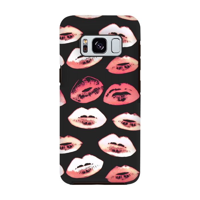 Galaxy S8 StrongFit Red pink lipstick kisses by Oana 