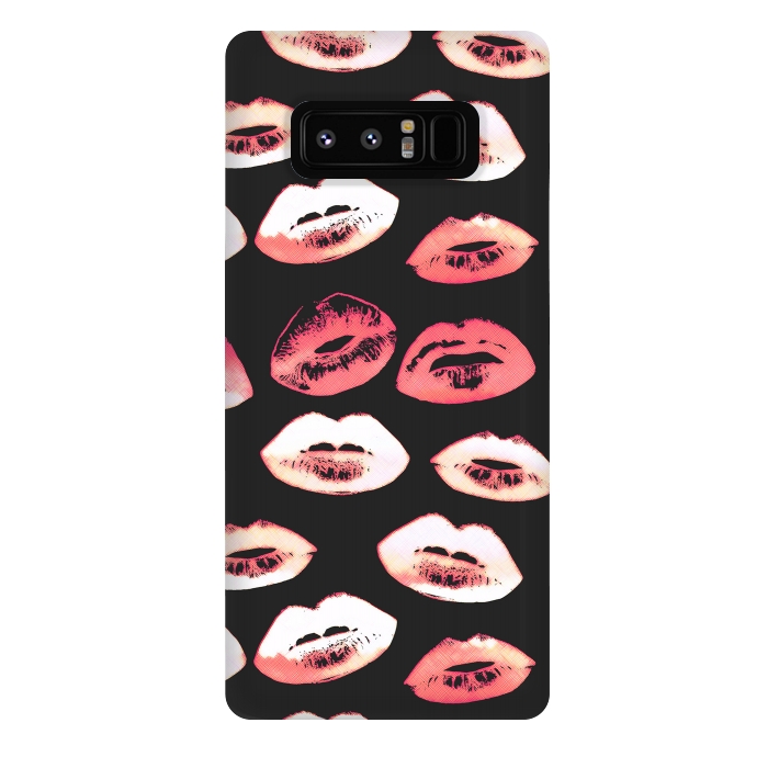 Galaxy Note 8 StrongFit Red pink lipstick kisses by Oana 