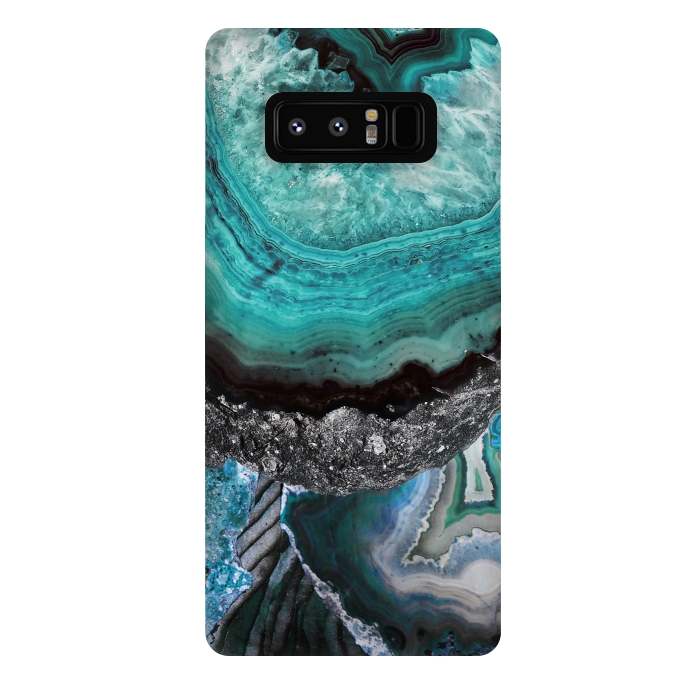 Galaxy Note 8 StrongFit Blue turquoise agate marble close up by Oana 