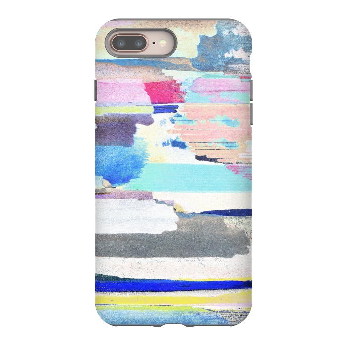 iPhone 7 plus StrongFit Colorful brushstrokes watercolor stripes  by Oana 