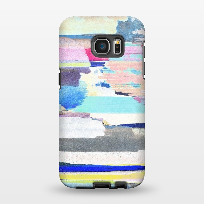 Galaxy S7 EDGE StrongFit Colorful brushstrokes watercolor stripes  by Oana 