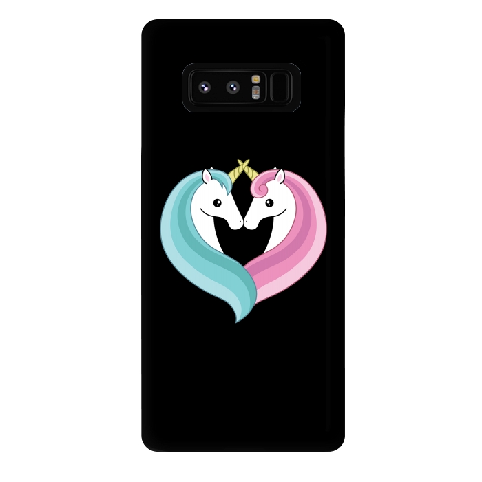 Galaxy Note 8 StrongFit Unicorn heart by Laura Nagel