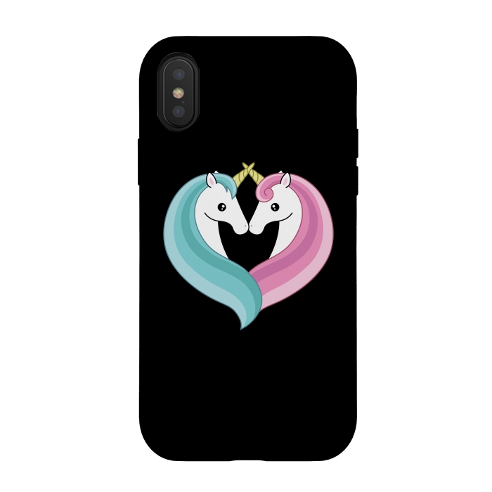 iPhone Xs / X StrongFit Unicorn heart by Laura Nagel