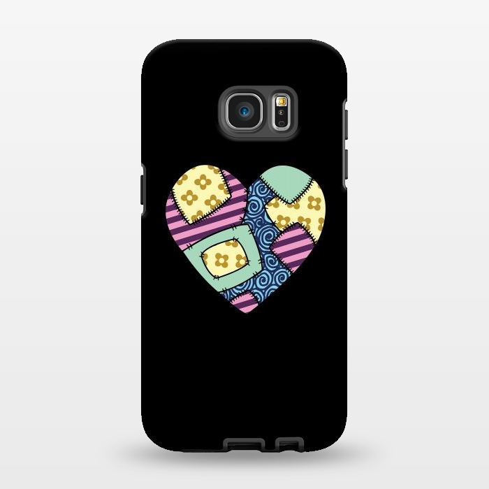 Galaxy S7 EDGE StrongFit Patchwork heart by Laura Nagel
