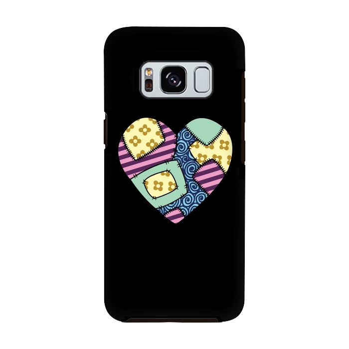 Galaxy S8 StrongFit Patchwork heart by Laura Nagel