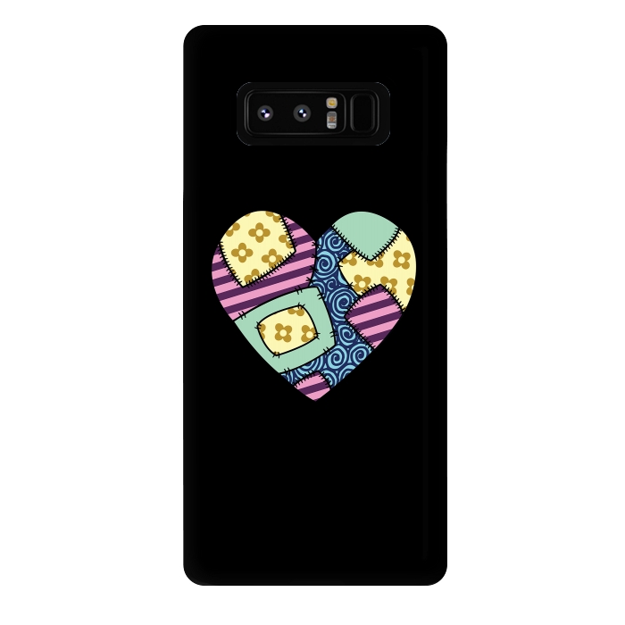 Galaxy Note 8 StrongFit Patchwork heart by Laura Nagel
