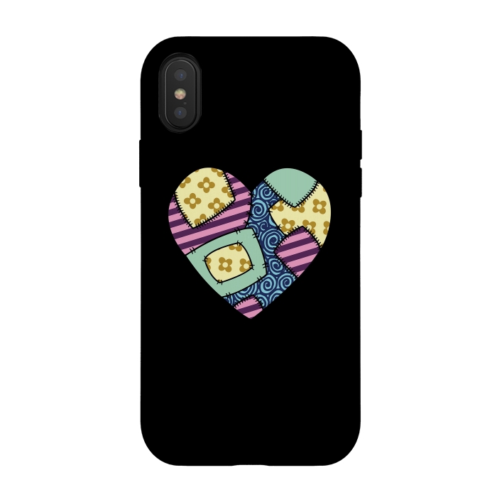 iPhone Xs / X StrongFit Patchwork heart by Laura Nagel