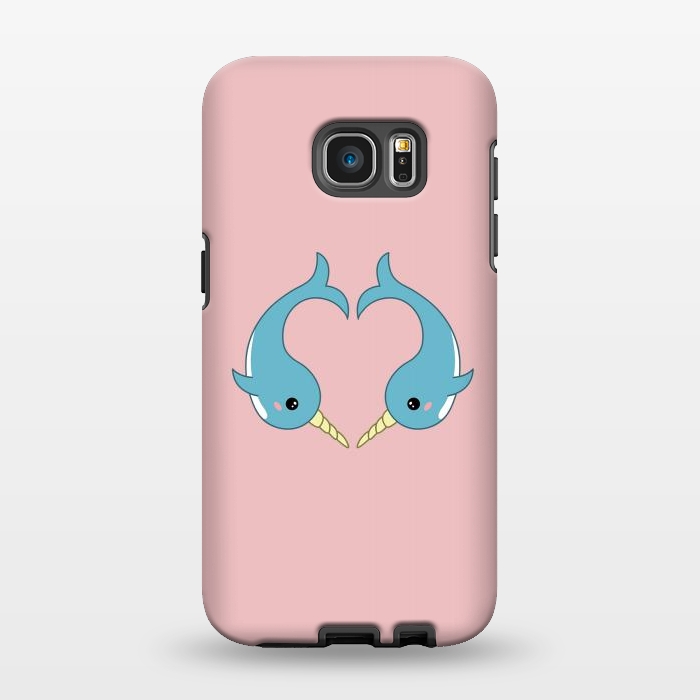 Galaxy S7 EDGE StrongFit Narwhal heart by Laura Nagel