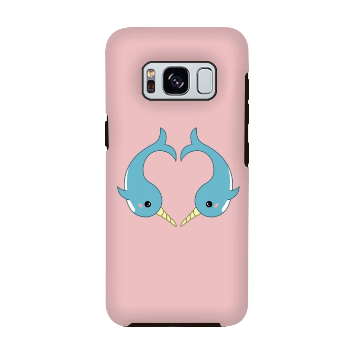 Galaxy S8 StrongFit Narwhal heart by Laura Nagel