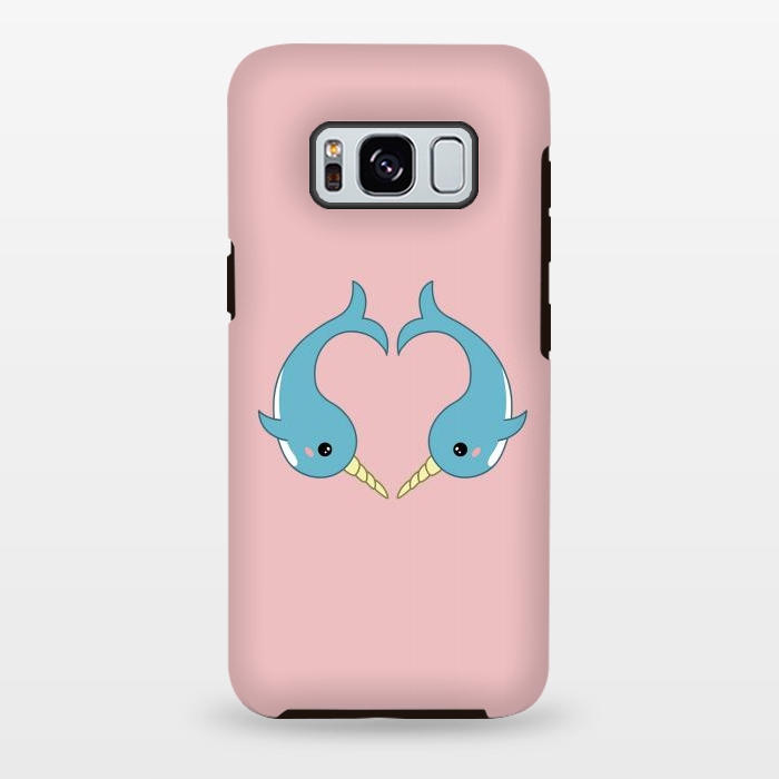 Galaxy S8 plus StrongFit Narwhal heart by Laura Nagel