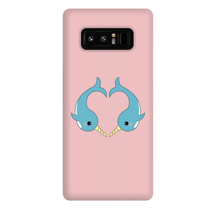 Galaxy Note 8 StrongFit Narwhal heart by Laura Nagel