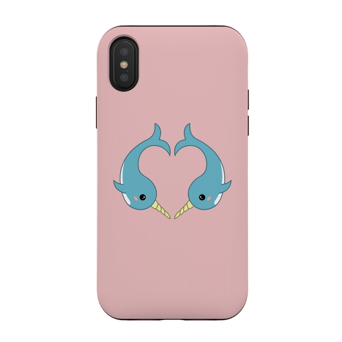 iPhone Xs / X StrongFit Narwhal heart by Laura Nagel