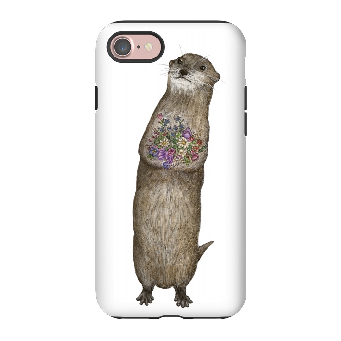 iPhone 7 StrongFit Otter and Flowers by ECMazur 