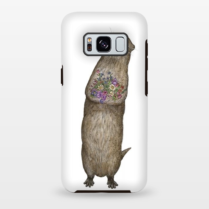 Galaxy S8 plus StrongFit Otter and Flowers by ECMazur 