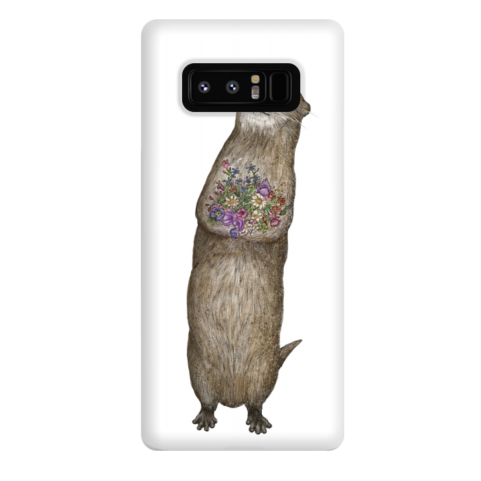 Galaxy Note 8 StrongFit Otter and Flowers by ECMazur 