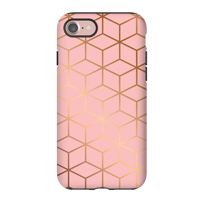 iPhone 7 StrongFit Pink & Gold Geometry 011 by Jelena Obradovic
