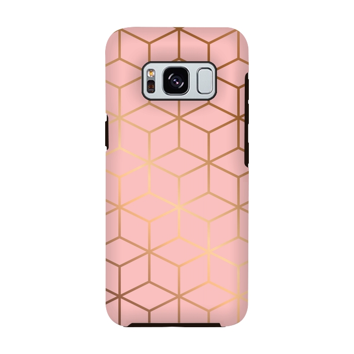 Galaxy S8 StrongFit Pink & Gold Geometry 011 by Jelena Obradovic