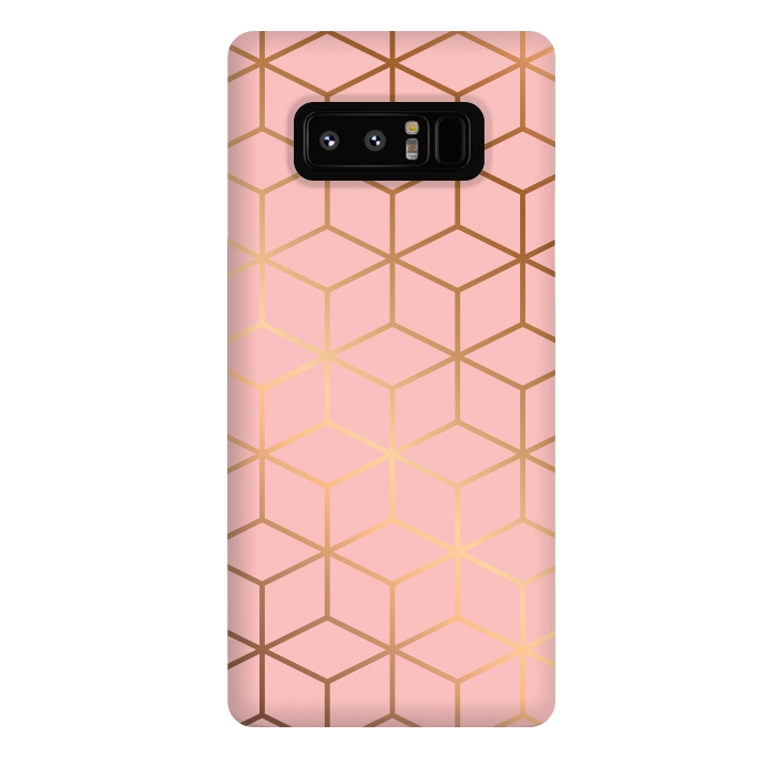 Galaxy Note 8 StrongFit Pink & Gold Geometry 011 by Jelena Obradovic