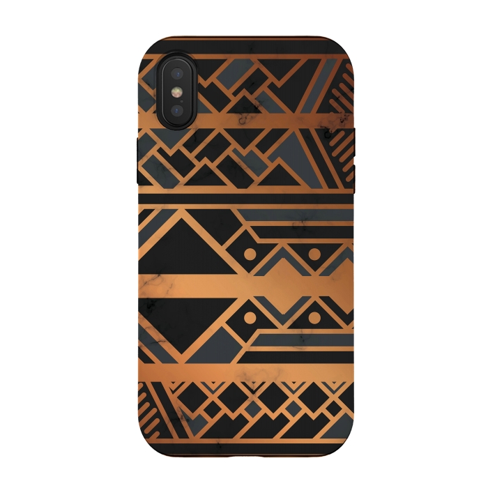 iPhone Xs / X StrongFit Black and Gold 028 by Jelena Obradovic
