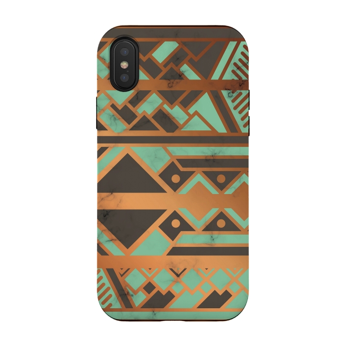 iPhone Xs / X StrongFit Gold and Green 029 by Jelena Obradovic