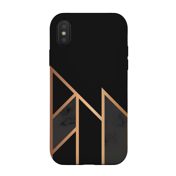 iPhone Xs / X StrongFit Black and Gold 035 by Jelena Obradovic
