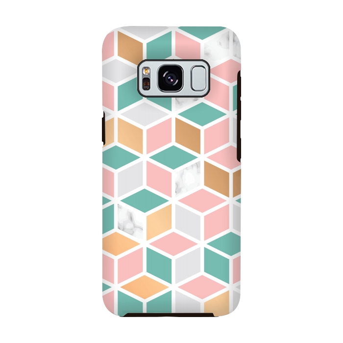 Galaxy S8 StrongFit Marble Cube Geometry 050 by Jelena Obradovic