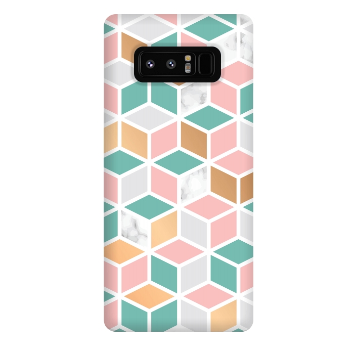 Galaxy Note 8 StrongFit Marble Cube Geometry 050 by Jelena Obradovic