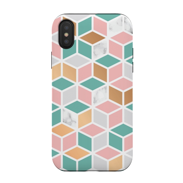 iPhone Xs / X StrongFit Marble Cube Geometry 050 by Jelena Obradovic