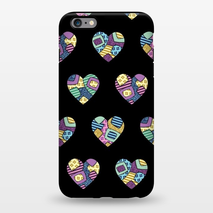 iPhone 6/6s plus StrongFit patchwork heart pattern by Laura Nagel