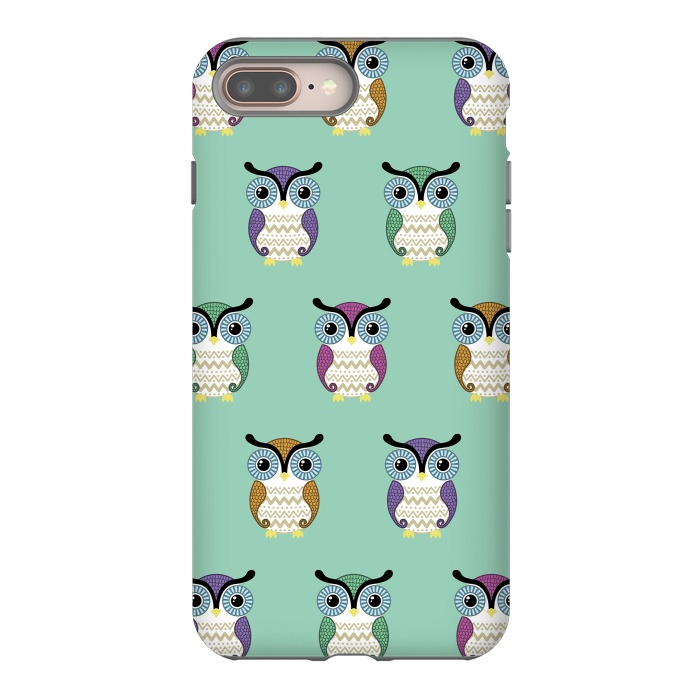 iPhone 7 plus StrongFit owl pattern by Laura Nagel