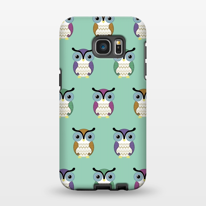 Galaxy S7 EDGE StrongFit owl pattern by Laura Nagel