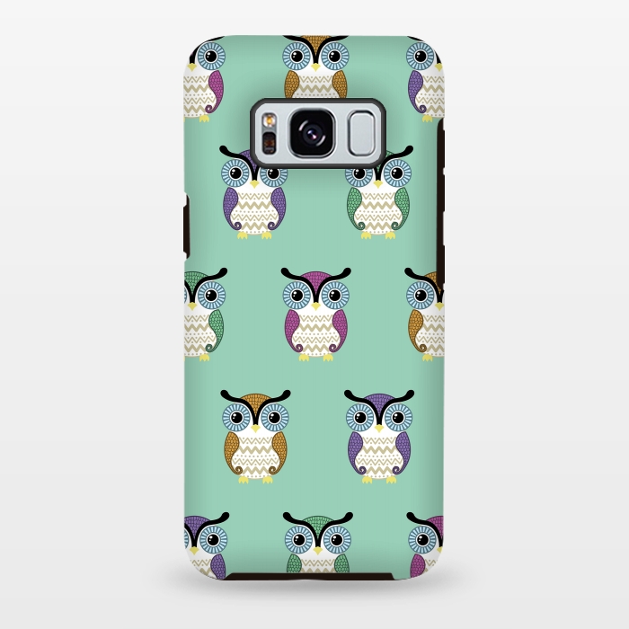 Galaxy S8 plus StrongFit owl pattern by Laura Nagel