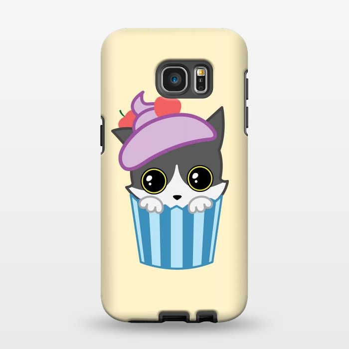 Galaxy S7 EDGE StrongFit Cupcake kitty by Laura Nagel