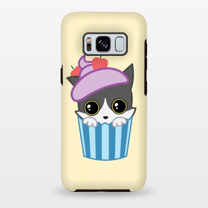 Galaxy S8 plus StrongFit Cupcake kitty by Laura Nagel