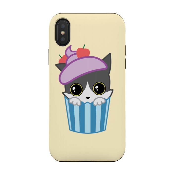 iPhone Xs / X StrongFit Cupcake kitty by Laura Nagel