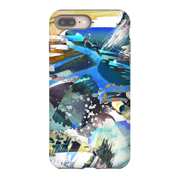 iPhone 7 plus StrongFit Abstract watercolor splatter and brushstrokes by Oana 