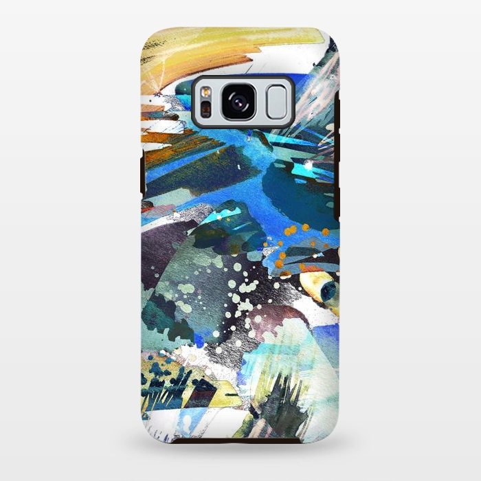 Galaxy S8 plus StrongFit Abstract watercolor splatter and brushstrokes by Oana 