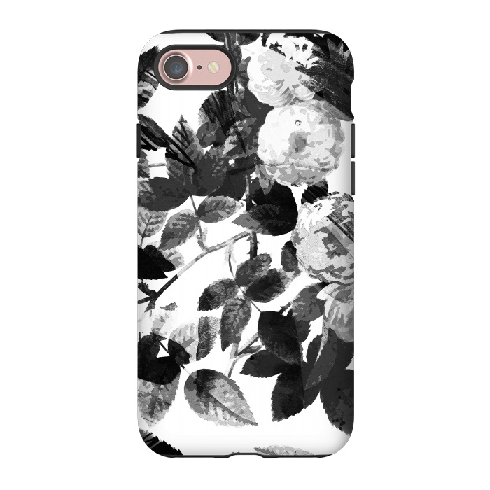 iPhone 7 StrongFit Black and white ink roses by Oana 