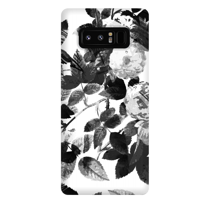 Galaxy Note 8 StrongFit Black and white ink roses by Oana 