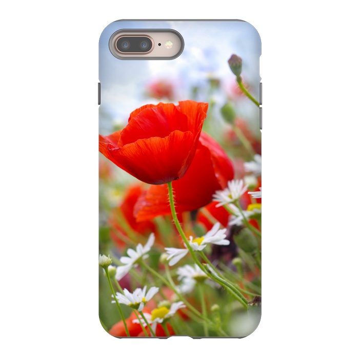 iPhone 7 plus StrongFit Red & White Flowers by Bledi