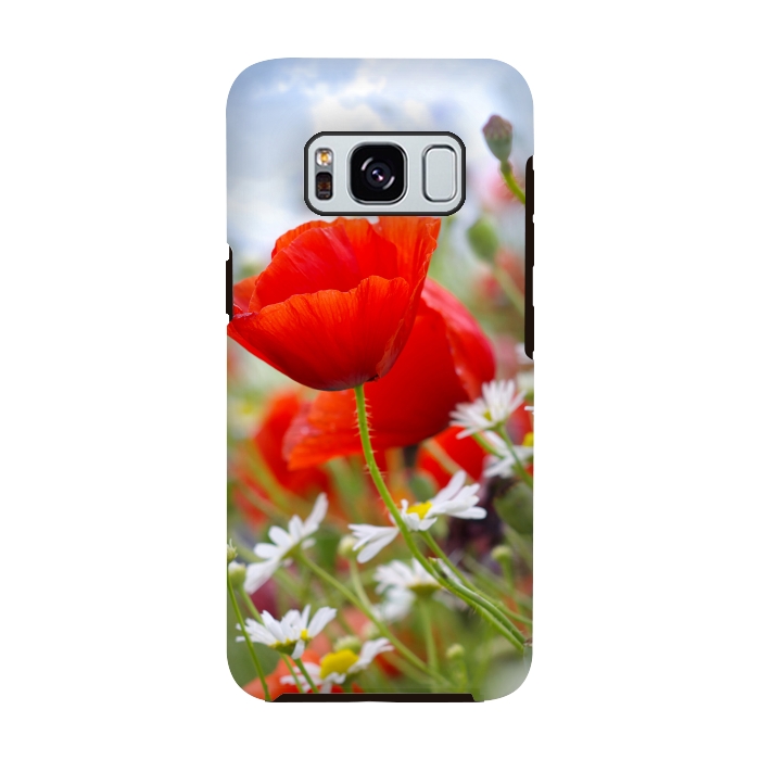 Galaxy S8 StrongFit Red & White Flowers by Bledi