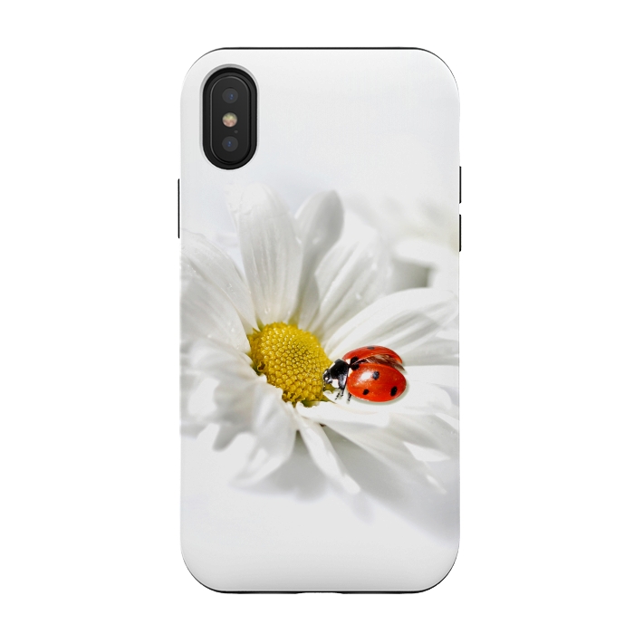 iPhone Xs / X StrongFit Daisy flower & Ladybug by Bledi
