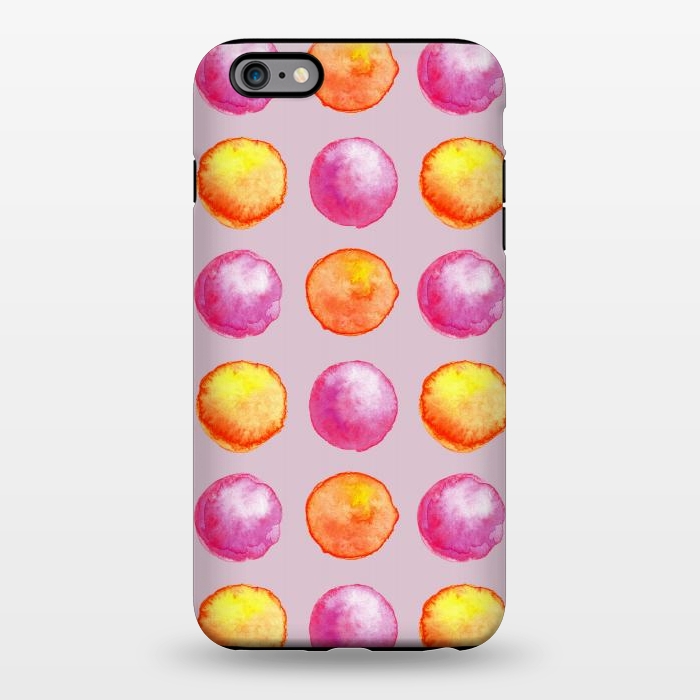 iPhone 6/6s plus StrongFit Juicy Watercolor Pink And Orange Spheres Pattern by Boriana Giormova