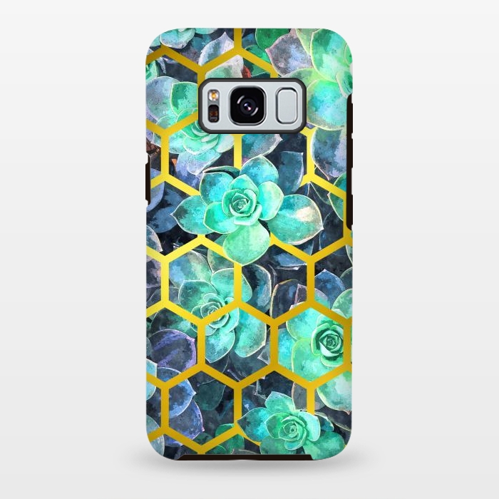 Galaxy S8 plus StrongFit Succulent Geometric Modern Illustration by Alemi