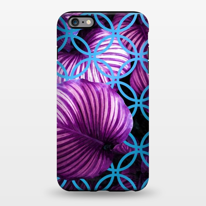 iPhone 6/6s plus StrongFit Purple Leaves Blue Geometric by Alemi
