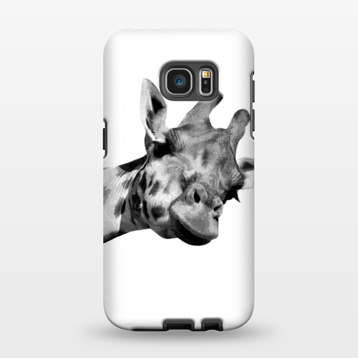 Galaxy S7 EDGE StrongFit Black and White Giraffe by Alemi